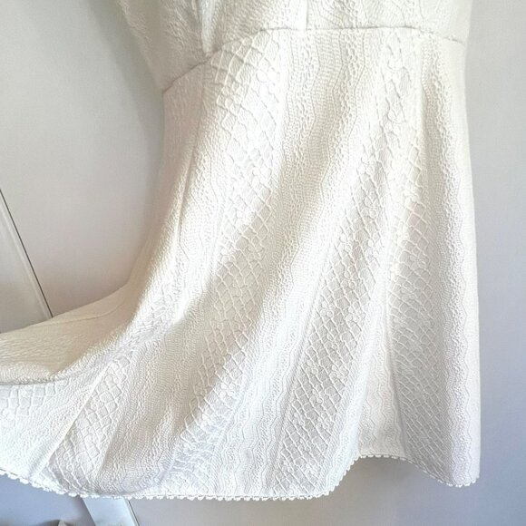 FREE PEOPLE SIZE 10 IVORY WHITE LACE FIT & FLARE SKATER DRESS - Picture 14 of 16